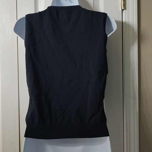 Jones New York navy fitted sleeveless sweater Sz M - Picture 4 of 5